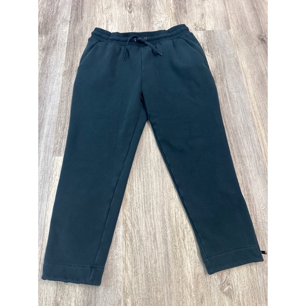 Athleta Dark Teal Fleece Lined Side Zip Ankle Sweatpants Joggers Large Petite